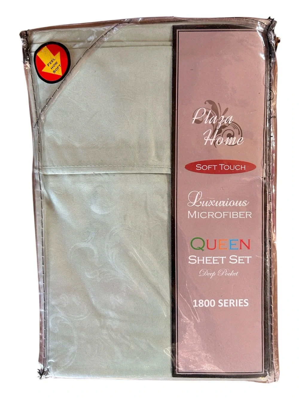 NEW Plaza Home Soft Touch Queen Sheet Set - Light Sage